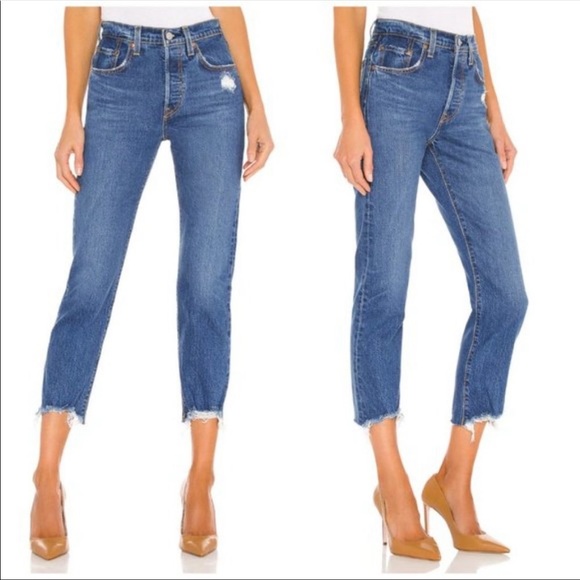 NWT Levi's 501 Original High Rise Straight Leg Cropped Jean W26 L26 - Picture 2 of 8